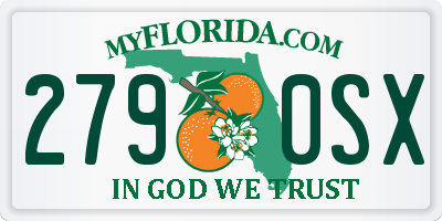 FL license plate 2790SX