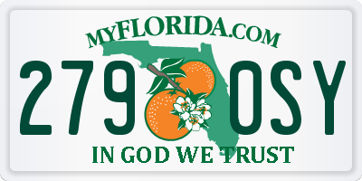FL license plate 2790SY