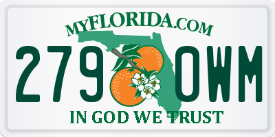 FL license plate 2790WM