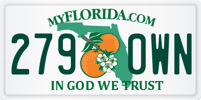 FL license plate 2790WN