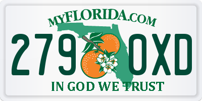 FL license plate 2790XD