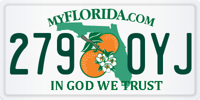 FL license plate 2790YJ