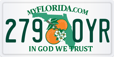 FL license plate 2790YR