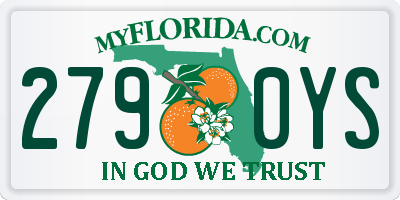 FL license plate 2790YS