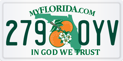 FL license plate 2790YV