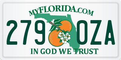 FL license plate 2790ZA