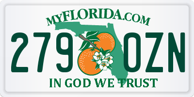 FL license plate 2790ZN