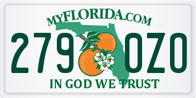 FL license plate 2790ZO