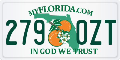 FL license plate 2790ZT