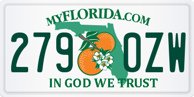 FL license plate 2790ZW