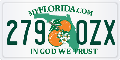 FL license plate 2790ZX