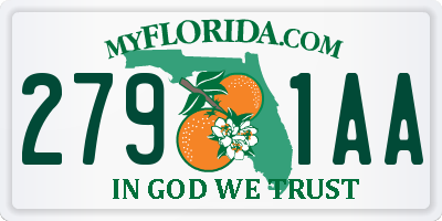 FL license plate 2791AA