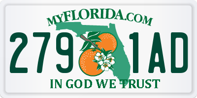 FL license plate 2791AD