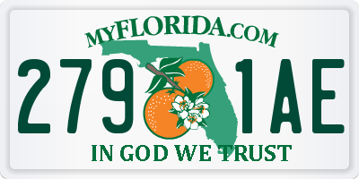 FL license plate 2791AE