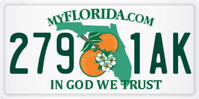 FL license plate 2791AK