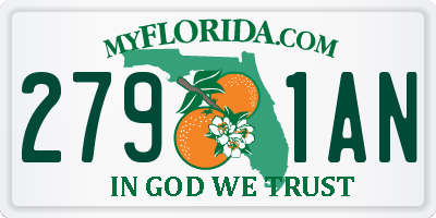 FL license plate 2791AN