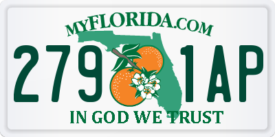 FL license plate 2791AP
