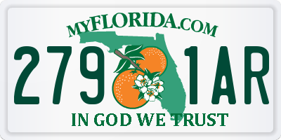 FL license plate 2791AR