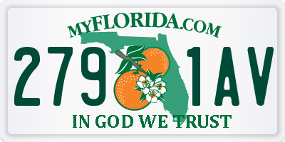 FL license plate 2791AV