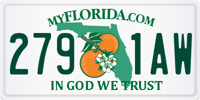 FL license plate 2791AW