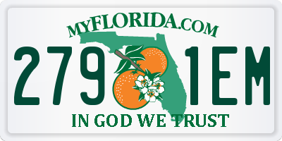 FL license plate 2791EM