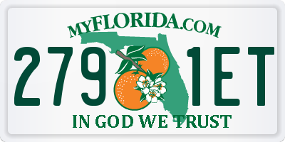 FL license plate 2791ET