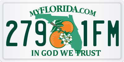 FL license plate 2791FM