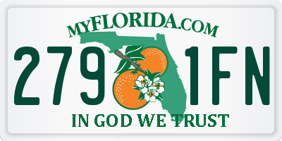 FL license plate 2791FN