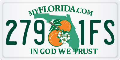 FL license plate 2791FS