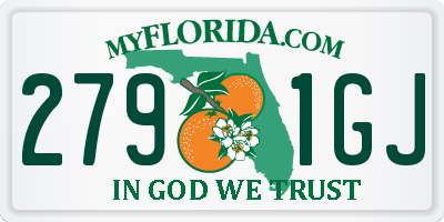 FL license plate 2791GJ
