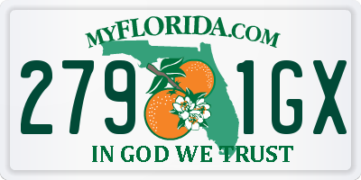 FL license plate 2791GX