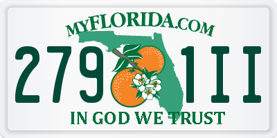 FL license plate 2791II