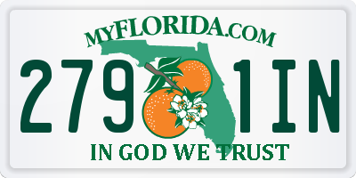 FL license plate 2791IN