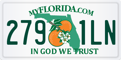 FL license plate 2791LN
