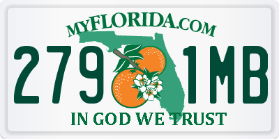 FL license plate 2791MB