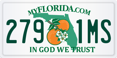 FL license plate 2791MS