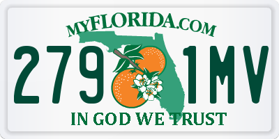 FL license plate 2791MV