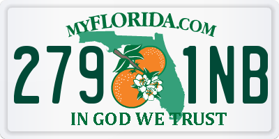 FL license plate 2791NB