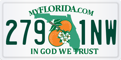 FL license plate 2791NW