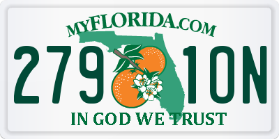 FL license plate 2791ON