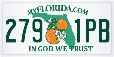 FL license plate 2791PB