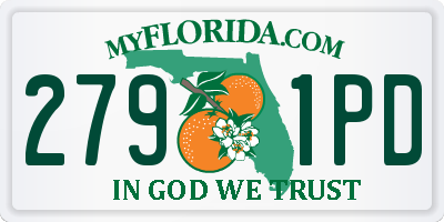 FL license plate 2791PD