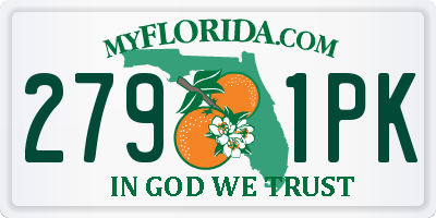 FL license plate 2791PK