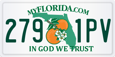 FL license plate 2791PV
