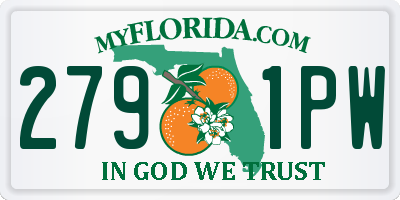 FL license plate 2791PW