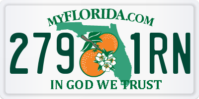 FL license plate 2791RN