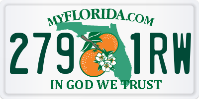 FL license plate 2791RW