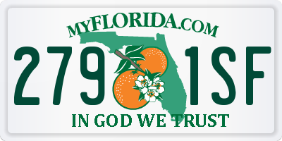 FL license plate 2791SF