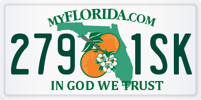FL license plate 2791SK