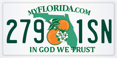 FL license plate 2791SN